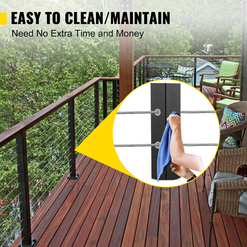 VEVOR 36" H Cable Railing Post WITHOUT Predrilled Holes