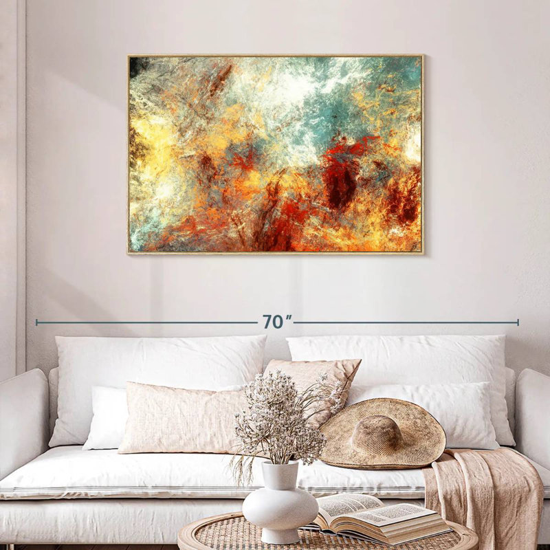 Frozen Fire Madiun, Cadre flottant en bois naturel, 43 po x 29 po