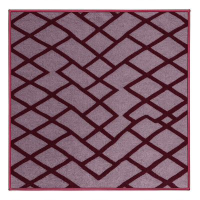 Machine Washable Trellis Pink Area Rug