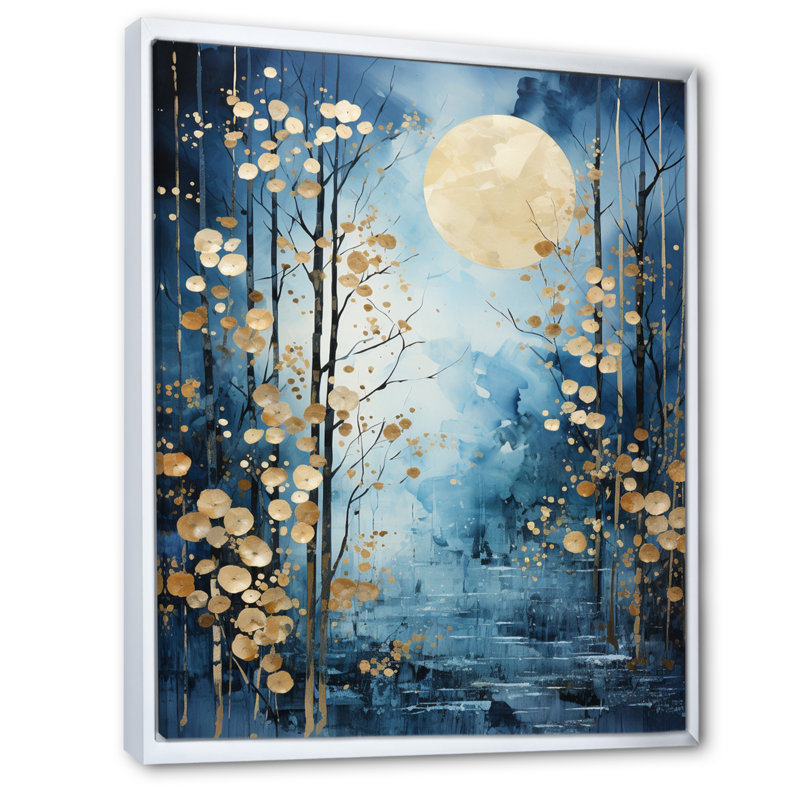 Virko Moonlit Symphony II - impression, H 20 po x l 12 po x P 1 po, Cadre flottant blanc