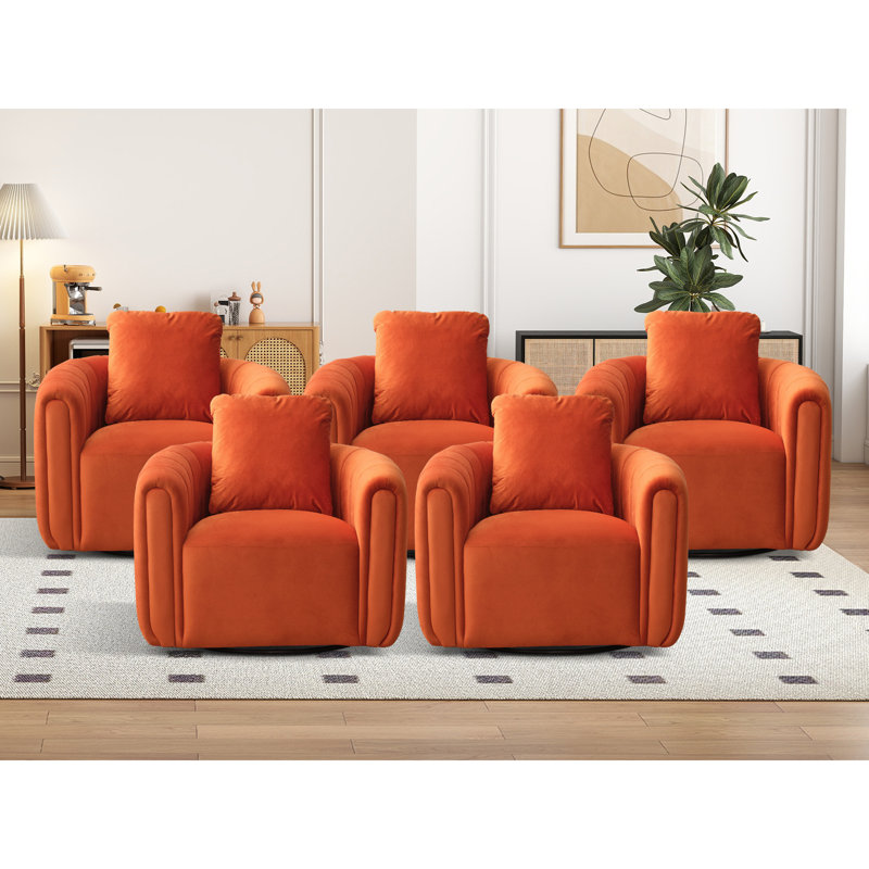 Fauteuil d'appoint rembourré 30,5 po, Orange, 5