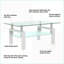 Table basse blanche en verre trempé pour le salon, double tablette facile à nettoyer, capacité de poids de 220 lb-1404690356