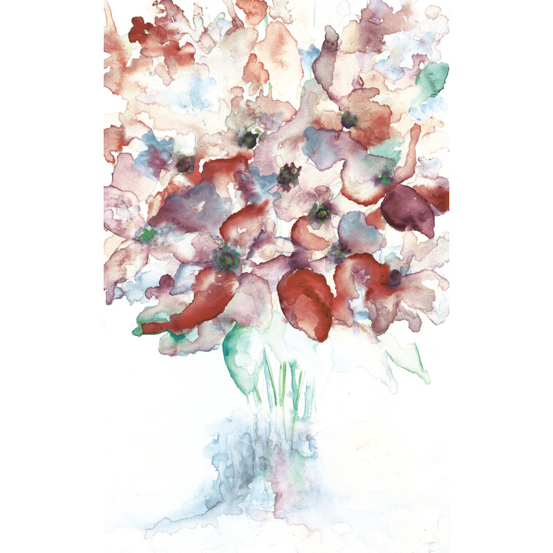 Bouquet - Painting Print, Black Floater Framed, 30cm H x 20cm W