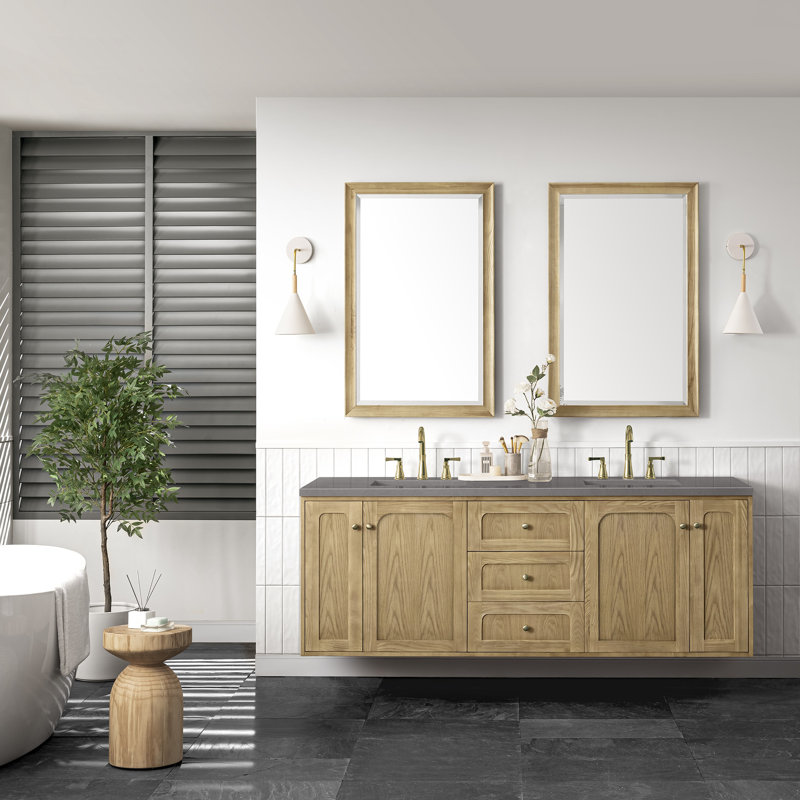 Laurent 72'' W Double Vanity, Siberian, Honey Brown, 8" Widespread