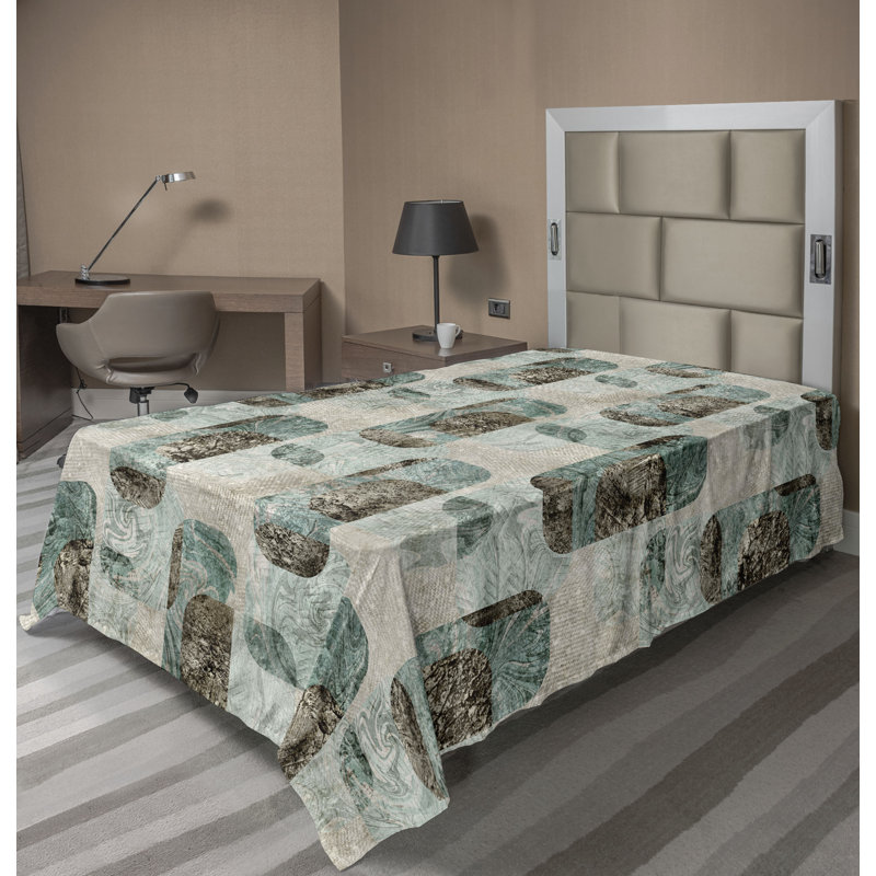 Feuille de palmier Ambesonne Greenery, Vert laurier, brun foncé / patchwork, Simple
