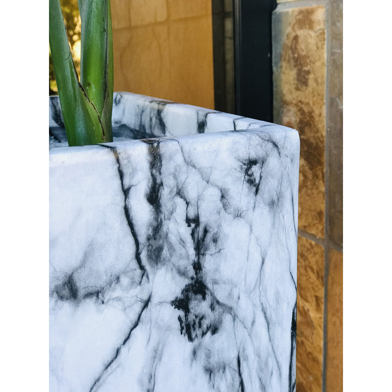 Wabbaseka Planter Box, Marble, 12" H x 12" W x 12" D