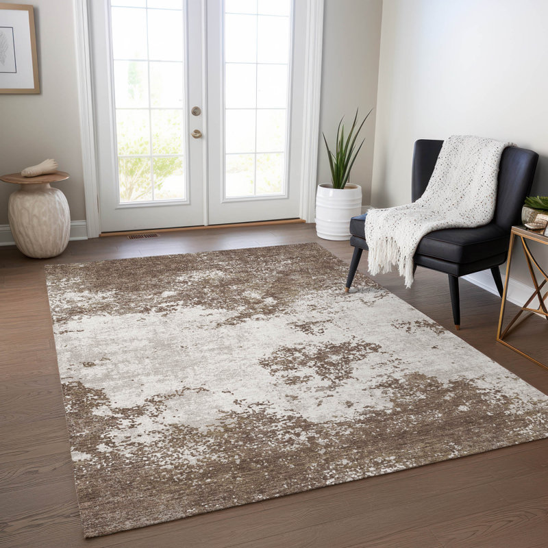 Tapis intérieur / extérieur brun Aera , 9 pi x 12 pi