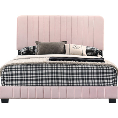 Lit double contemporain rose - Spacieux, ajoute une touche de modernité créant le magnétisme de la chambre à coucher