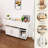 Multi - Functional 47 Inch White Folding Table With Storage And Mobility For Small Spaces, Practical Style Five Shelves Universal , Perfect Kitchen Areas,