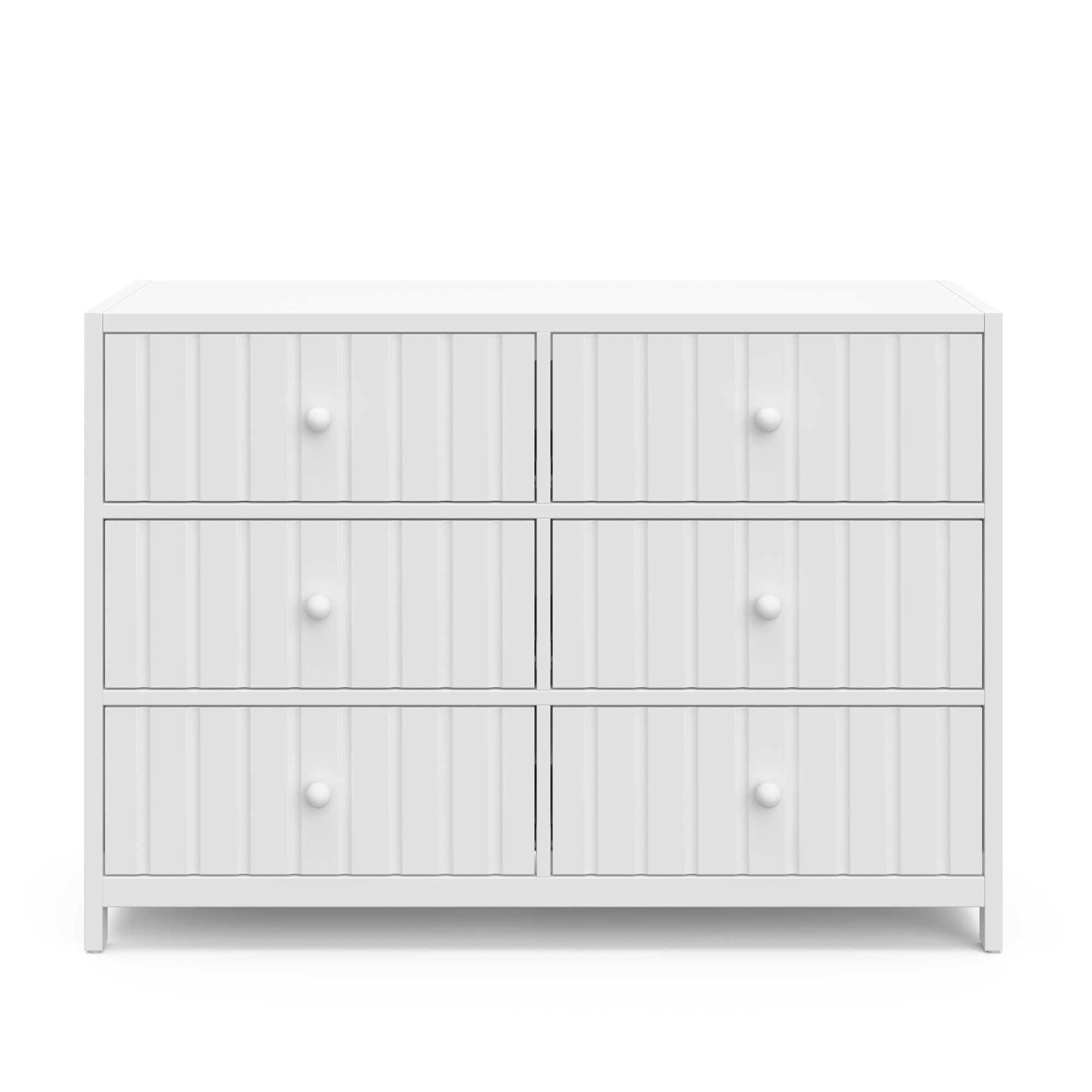 Teddi 6 Drawer Double Dresser, White