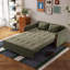 Canapé-lit convertible en tissu 62,9 po avec rangement, canapé-lit en bois massif pour petits salons et appartements