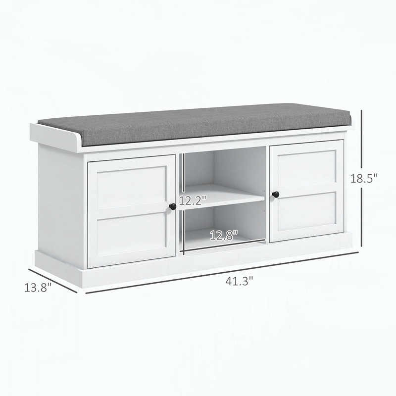 Banc d'entrée avec rangement pour chaussures rembourré