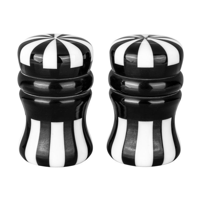 Ensemble salière et poivrière noir et blanc