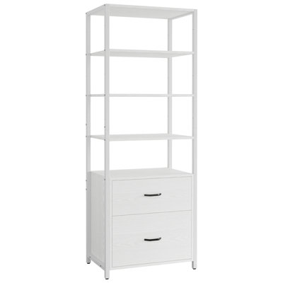 Jayger Industrial Bookcase with File Cabinet Drawers