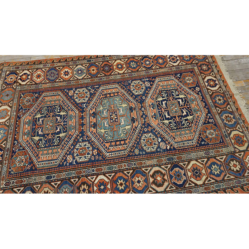 Antique Caucasian Late 19th Century Soumak Flat Weave Tribal Kilim Rug