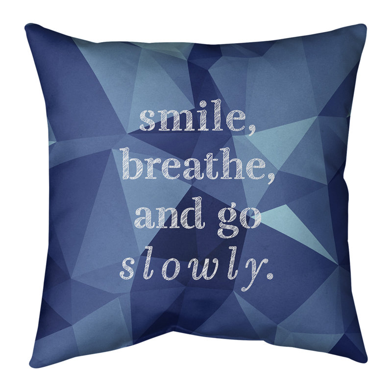 Housse de coussin Faux Gemstone Go Slowly, 18 po x 18 po, Saphir, Polyester/ Bourre en polyester