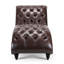 Chaise longue avec rembourrage en mousse souple et clous à bulles décoratifs-1883909128