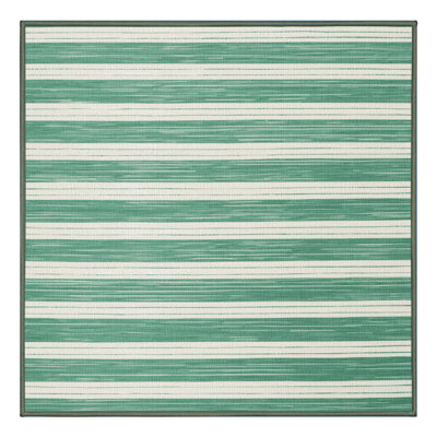 Tapis vert à rayures horizontales lavable à la machine