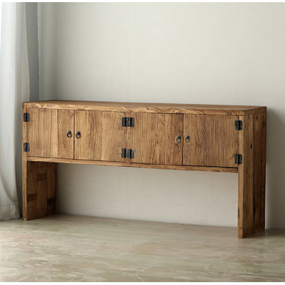 Vintage Reclaimed Elm Wood Console Table for Living Room & Entryway Decor