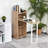 2 In 1 Storage Cabinet & Dining Table 4-Tier Shelf w/ Drop Leaf Tabletop Home