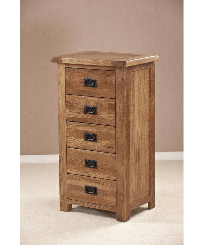 Auckland Solid Wood 56cm W 5 - Drawer Chest of Drawers
