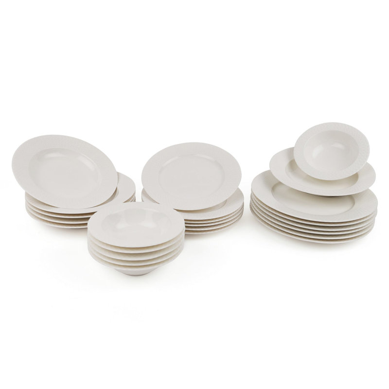 Talala Piece Porcelain China Dinnerware Set - Service for 6