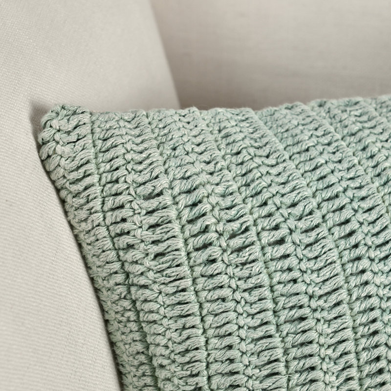 Nakeya Knitted Linen Throw Pillow, Honey, 14" x 26", Rectangle
