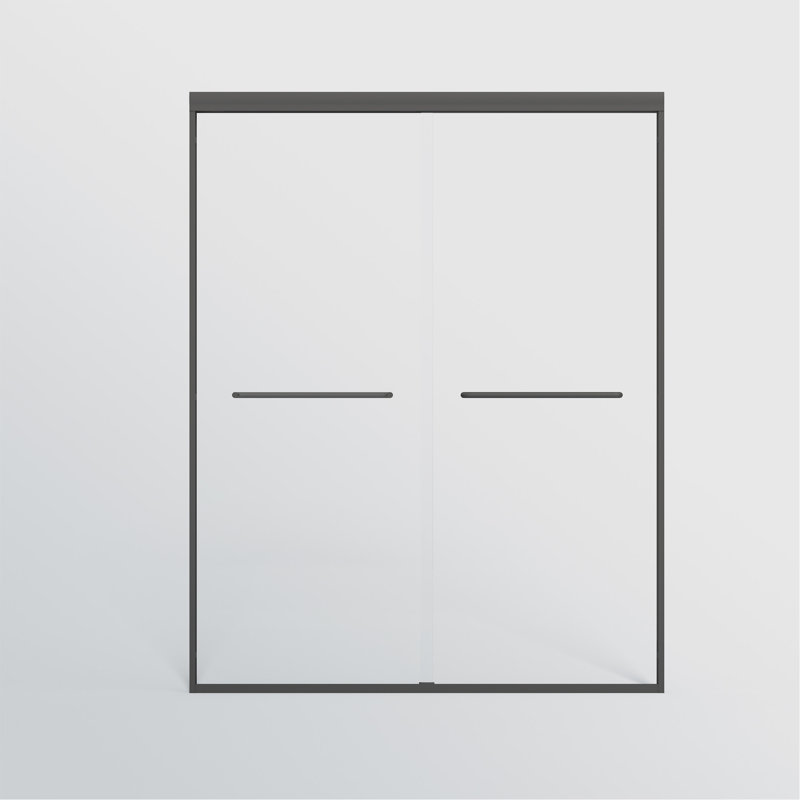 44-48 In. W X 72 In. H Double Sliding Shower Door, Semi-Frameless Bypass Bathroom Sliding Door With 1/4" (6Mm) Tempered Glass For Walk-In Shower