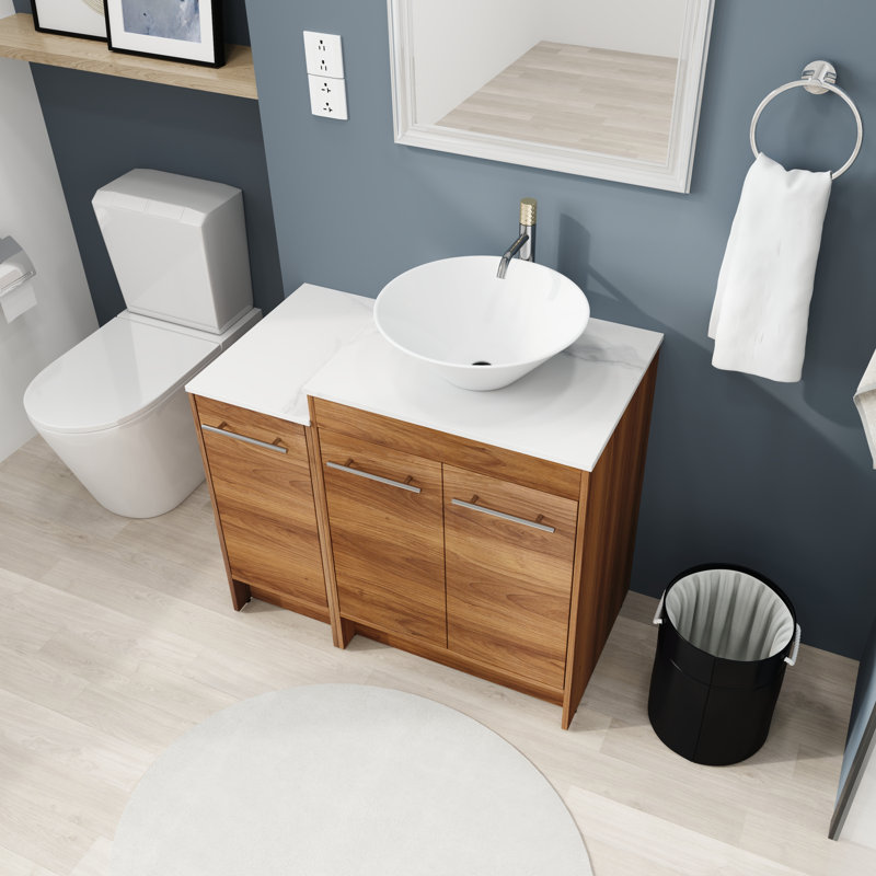 35.4'' Single Bathroom Vanity with Ceramic Top