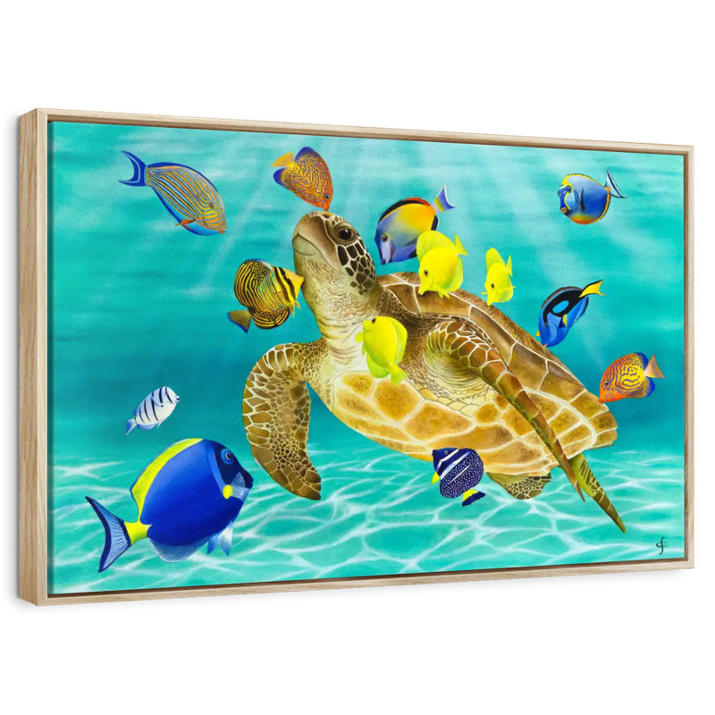 Kiss Kiss, Cadre flottant en bois naturel, 40 po x 27 po