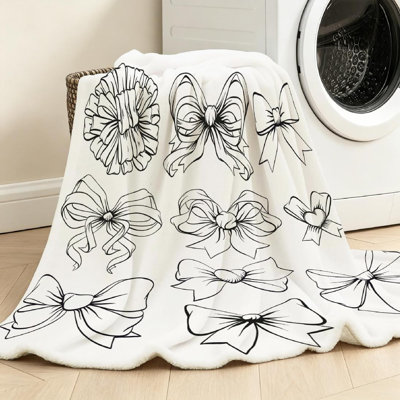 Jeté blanc en flanelle ultra douce blanche