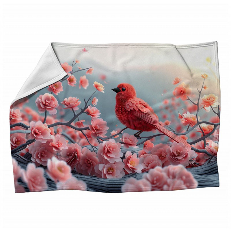 Jeté en molleton Bird - Couvertures douces et chaudes Wildlife - Jeté pour canapé, lit et chaises, L 60 po x l 50 po