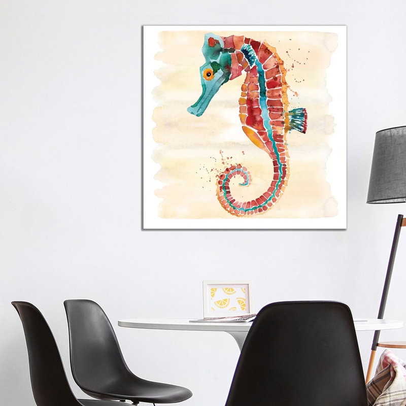 Seahorse by Sara Berrenson - Painting on Canvas, 93.98 cm H x 93.98 cm W x 1.91 cm D, Wrapped Canvas