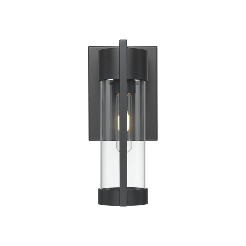 Stratford 1-Light 10" Matte Black Coastal Outdoor Sconce With Clear Glass, Clear, 10.5, Matte Black