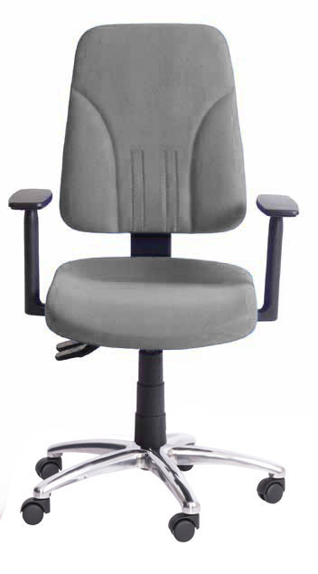 Symple Stuff Polyurethane and Mesh Office Chair, Adjustable Armrests, Grey/Brown/Blue