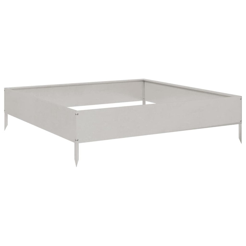 Caylub Metal Raised Garden Bed, 26cm H x 100cm W x 100cm D, Matt brushed nickel