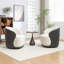 Fauteuil demi-tonneau pivotant en velours Stith-979009564