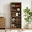 Grande armoire en bois avec tablettes imprimées en 3D et tablettes intérieures en chêne rustique