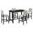 5-Piece Counter Height Dining Set, Classic Elegant Table And 4 Cushioned Chairs With Nail Head Trim