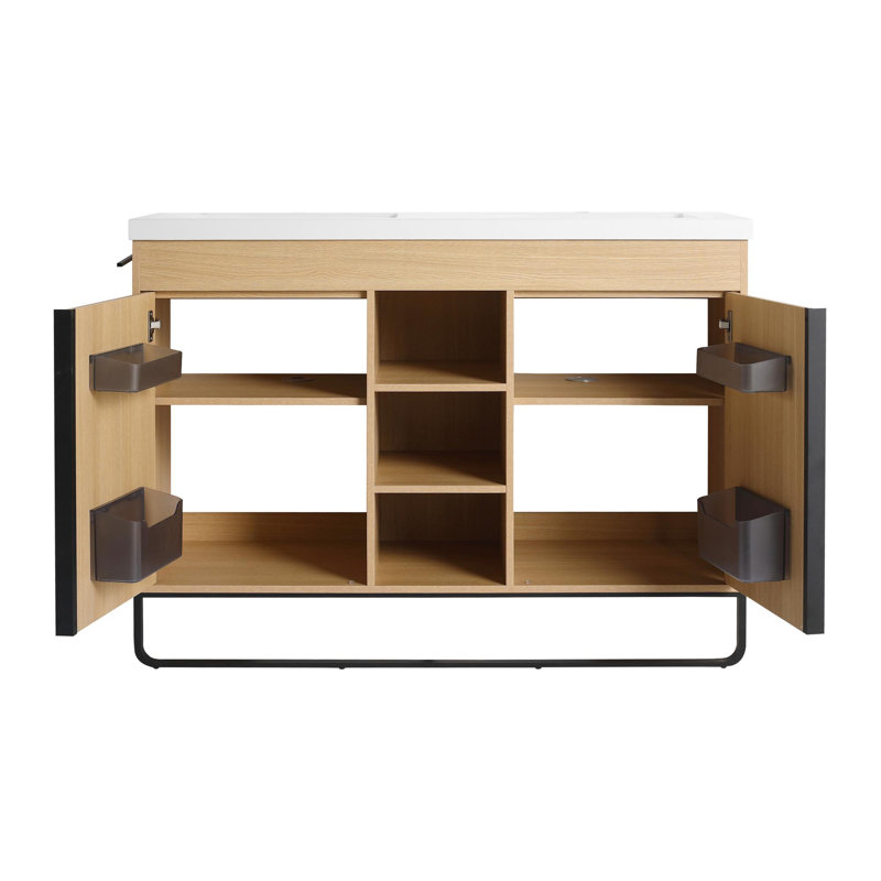 Meuble-lavabo autoportant avec lavabos doubles, 48"