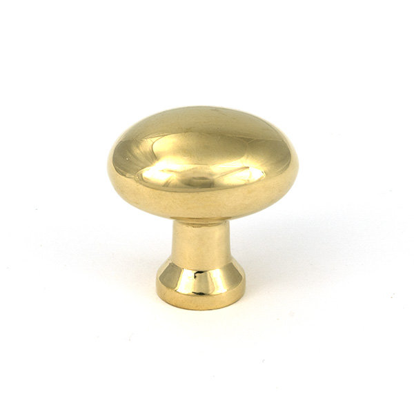 Moore Cabinet Knob, Polished Brass, 1.26" Knob Diameter