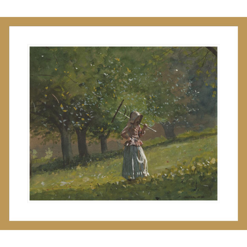 Râteau à foin par Winslow Homer, H 23,5 po x l 27,24 po