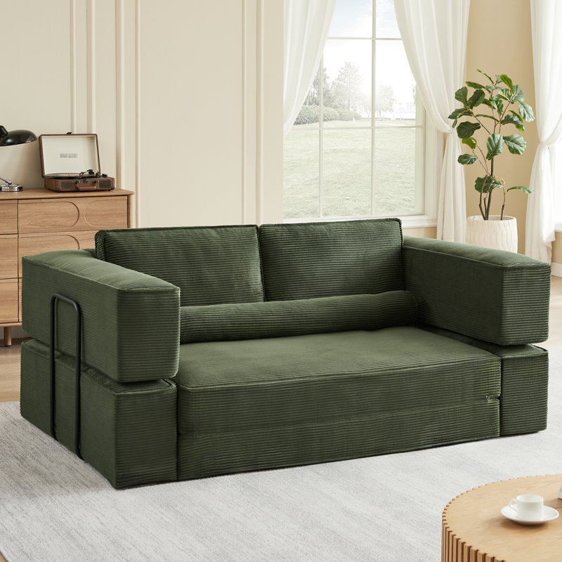 Velours côtelé 4 places Army, suède confortable, structure stable, convient aux grands parents, support doux