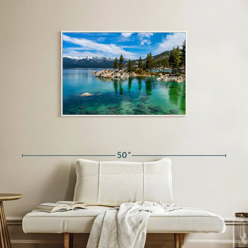 Green Lake Tahoe, Cadre flottant blanc, 37 po x 25 po