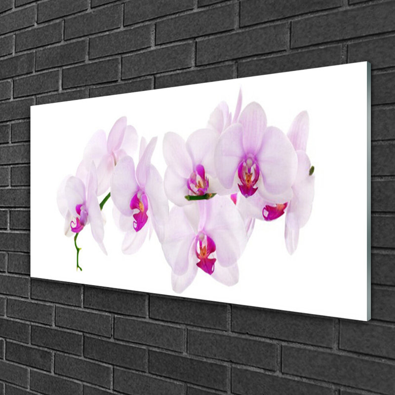 Floral Flowers - Unframed Panoramic Photograph on Glass