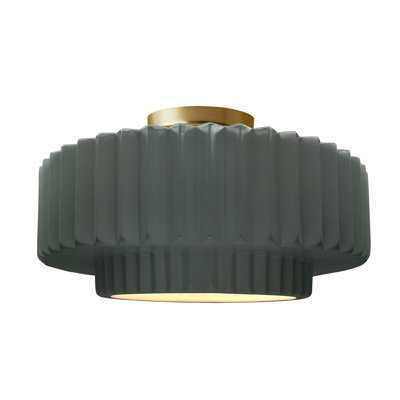 Radiance Ceramic Pleated Semi-Flush Mount