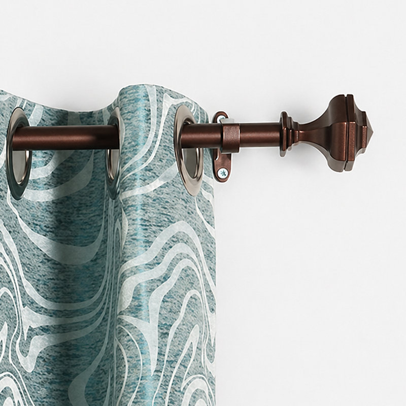 Tringle à rideaux pour fenêtre Deco de 44 à 120 po, tringle à draperie extensible en métal robuste de 3/4 po, tringle à rideau réglable avec embouts décoratifs hexagonaux pour la chambre à coucher, brun huilé