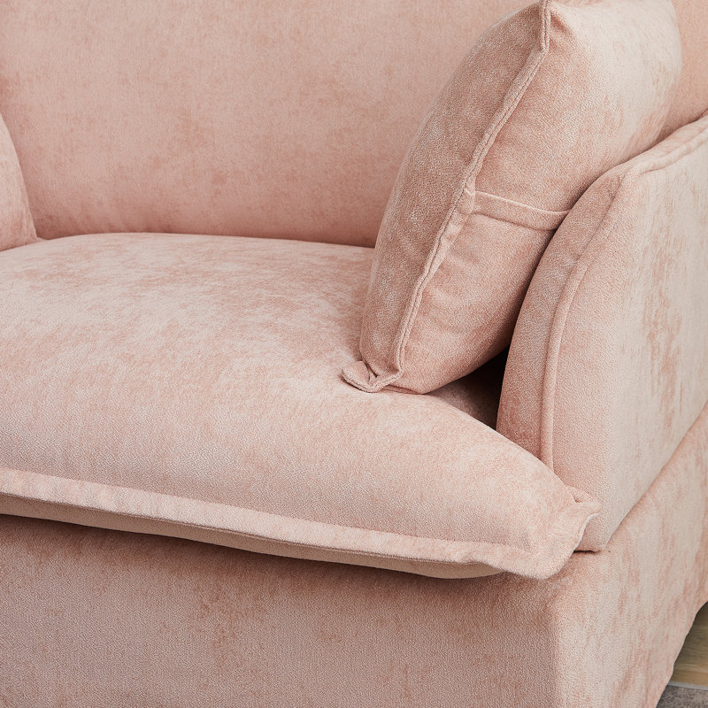 Fauteuil d'appoint surdimensionné avec charge à deux ports, base et accoudoirs de conception moderne, coussins décoratifs, siège profond et large, canapé simple confortable semblable à un nuage, fauteuil en chenille