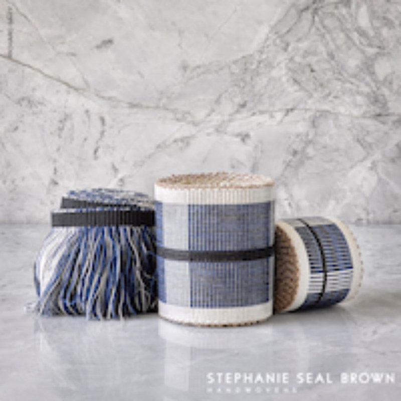 Schumacher x Stephanie Seal Brown Calcada Fringe, Blue/ Dark Blue