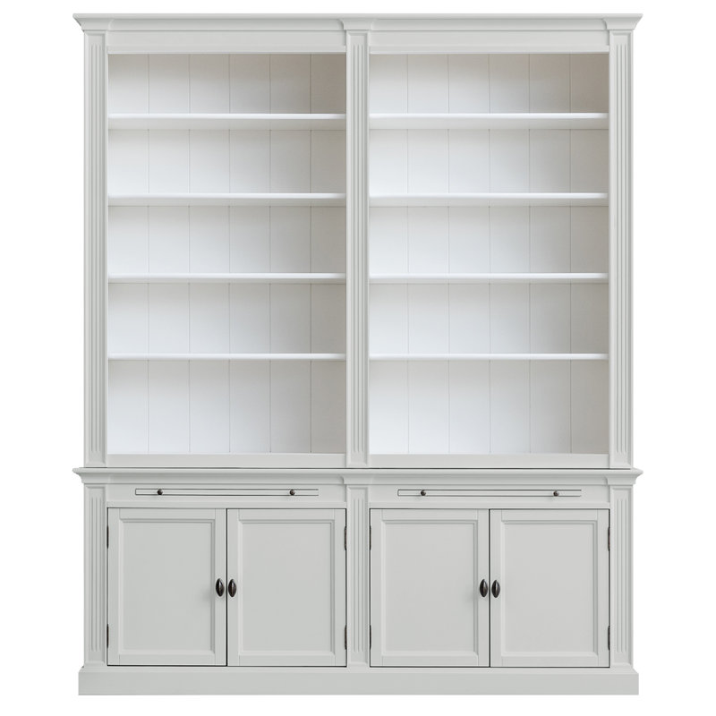 Bowland 240cm H x 200cm W Library Bookcase, Ivory/White